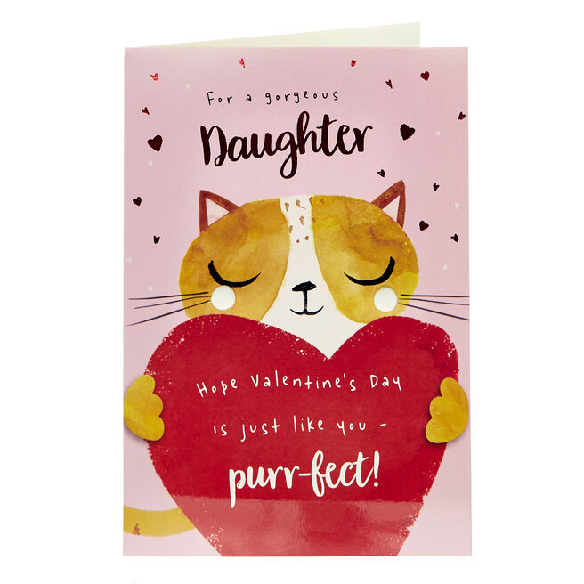 Valentine's Day Card - Gorgeous Daughter Kitten