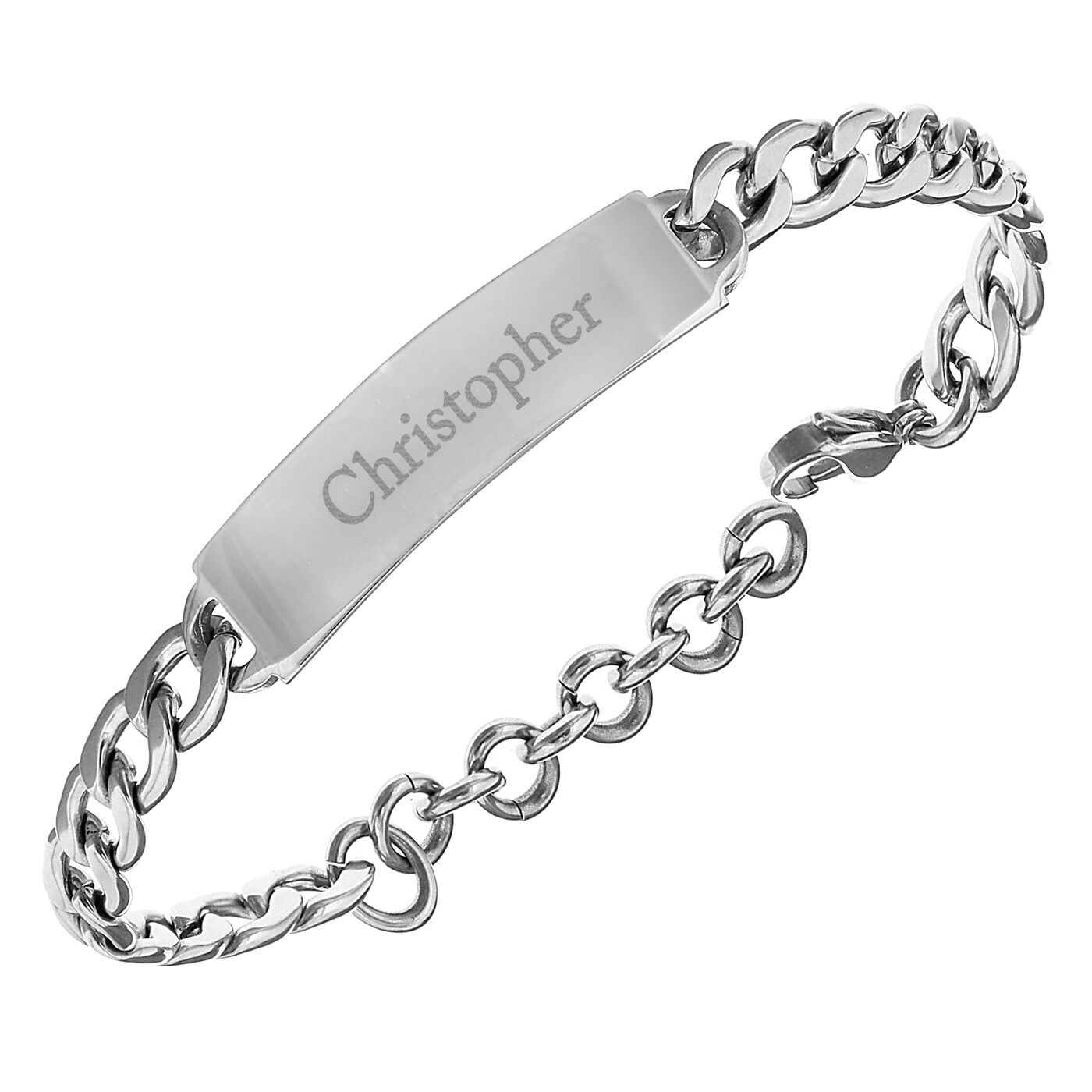 Personalised stainless steel bracelet clearance
