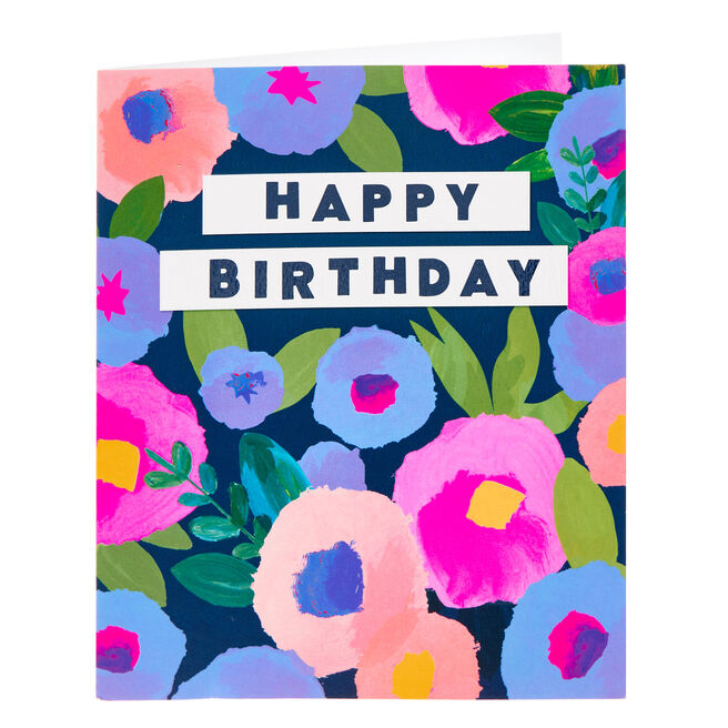 Happy Birthday Bold Floral Birthday Card