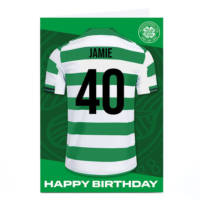 Personalised Football Birthday Card - Celtic Shirt and Number