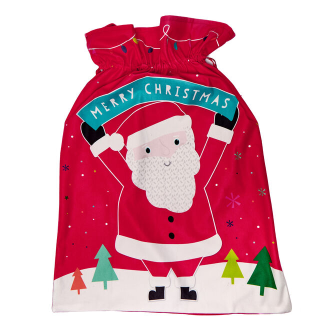 Illustrated Santa Christmas Sack