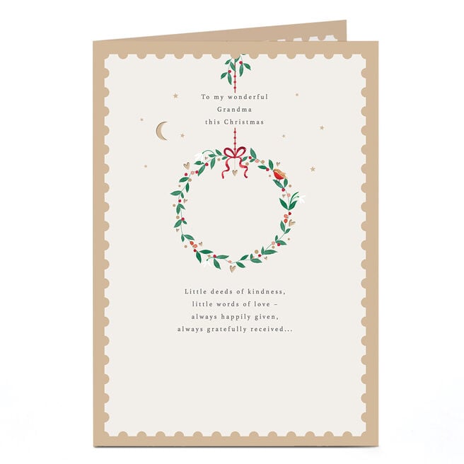Christmas Card - Deeds of Kindness and Words of Love, Grandma