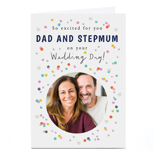 Photo Wedding Card - So Excited For You Dad and Stepmum