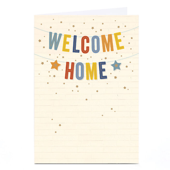 Personalised Welcome Home Card - Starry Bunting