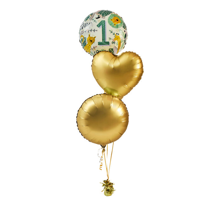 Jungle 1st birthday Inflated Balloon Arrangement