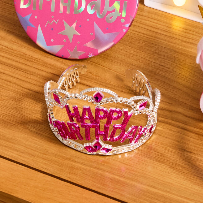 Plastic Happy Birthday Tiara 