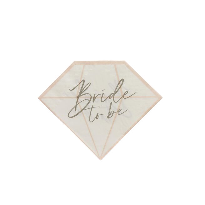 Diamond Bride To Be Paper Napkins - Pack of 16