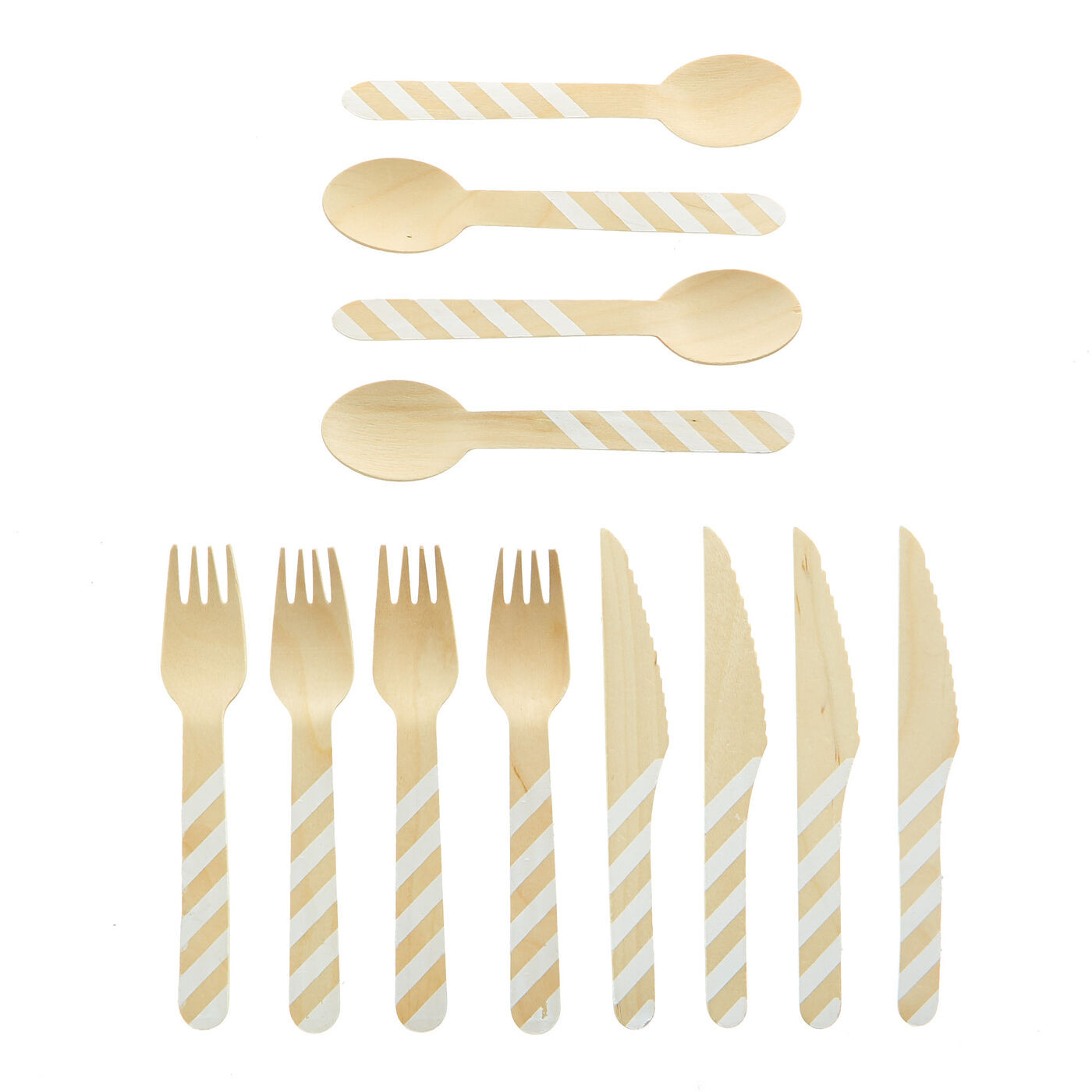 Buy Disposable Wooden Cutlery 4 Spoons, Knives & Forks for GBP 2.99