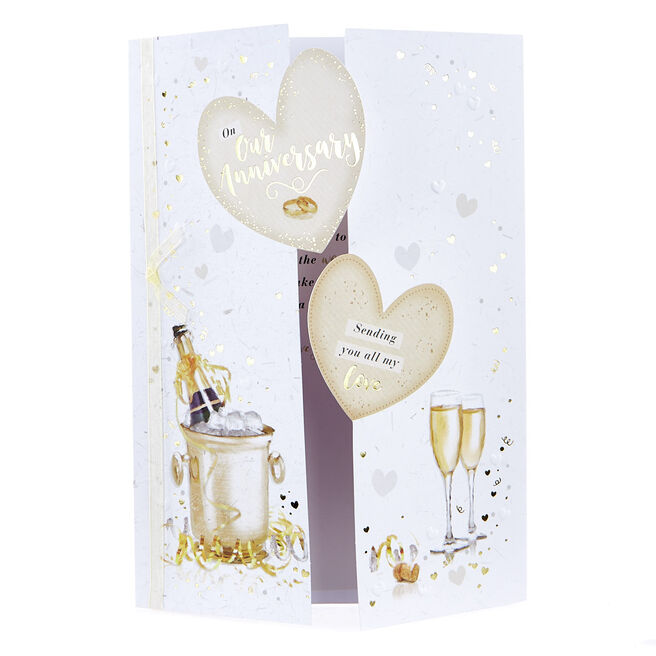 Wedding Anniversary Card - Champagne