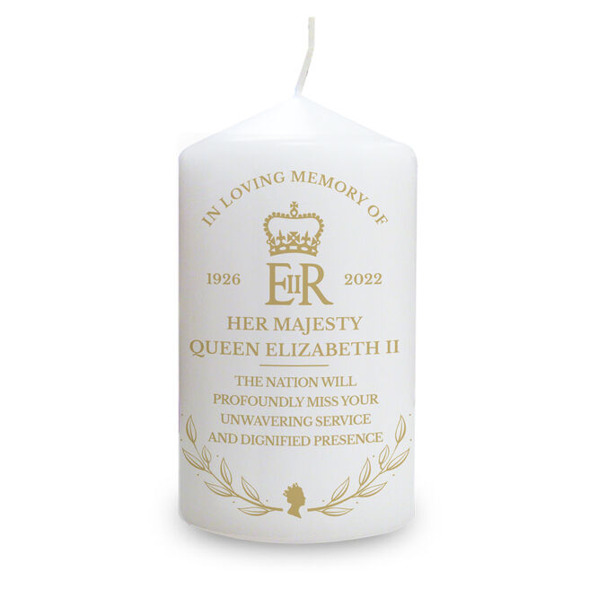 Personalised Commemorative Queen Elizabeth II Pillar Candle