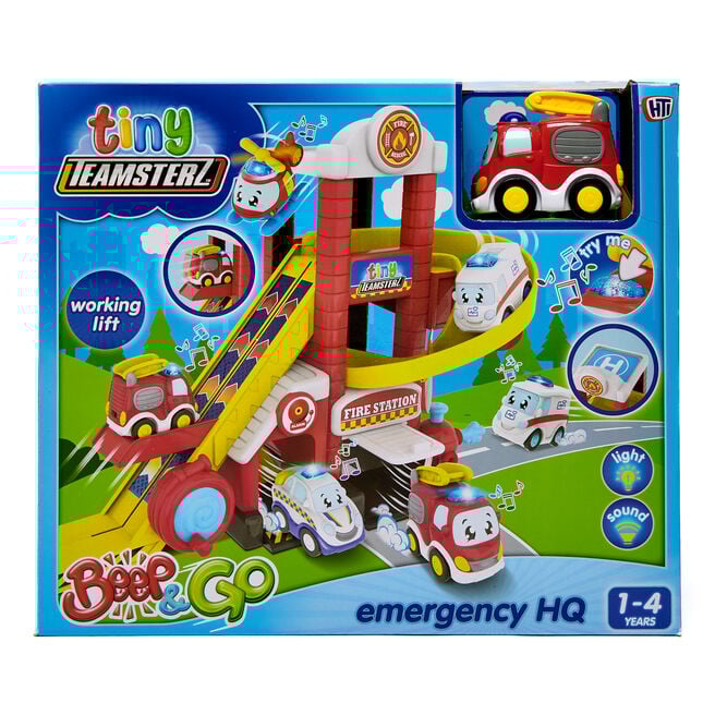Tiny Teamsterz Emergency HQ Beep & Go Play Set