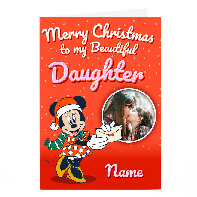 Photo Minnie Mouse Christmas Card - Daughter
