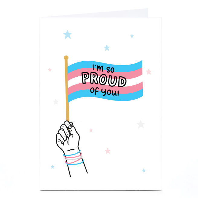 Personalised Blue Kiwi Pride Card - Transexual Flag