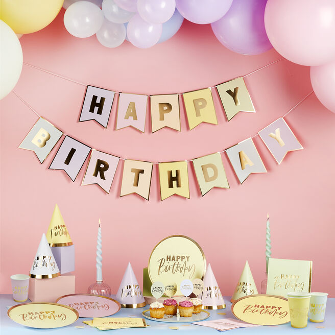 Pastel Happy Birthday Party Range 