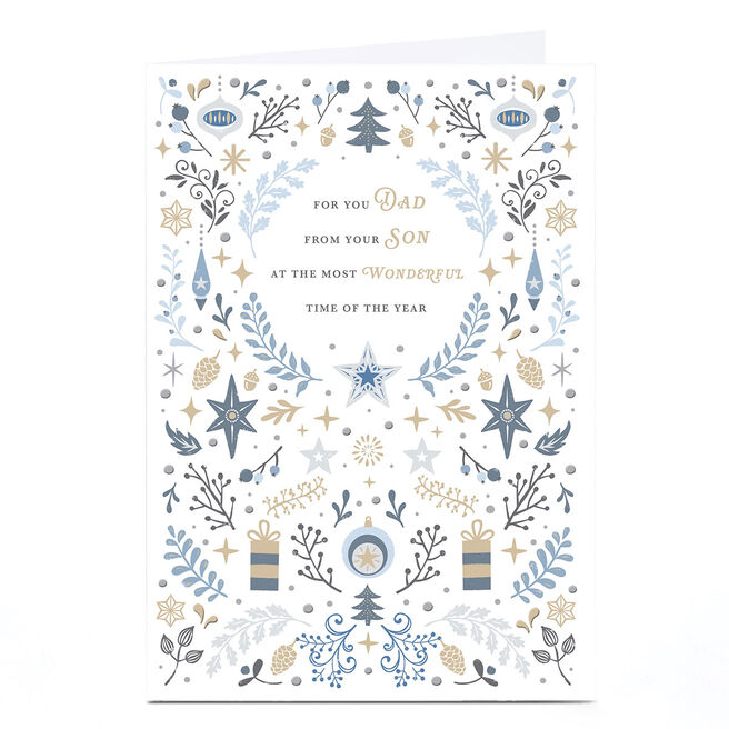 Personalised Christmas Card - For You Dad From Your Son