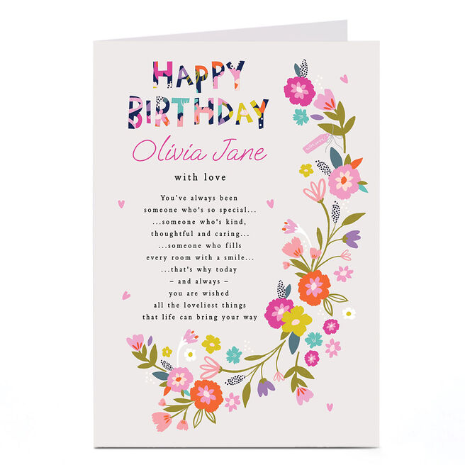 Personalised Birthday Card - Floral and Bright All The Loveliest Things