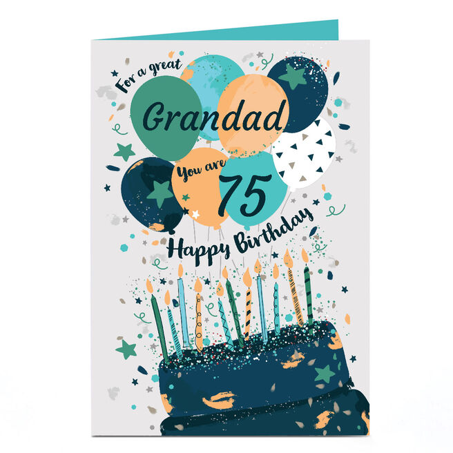 Personalised Birthday Card - You Are 75, Editable Age