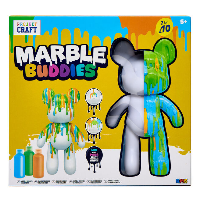 Project Craft Pouring Art Bear - Blue, Orange & Green