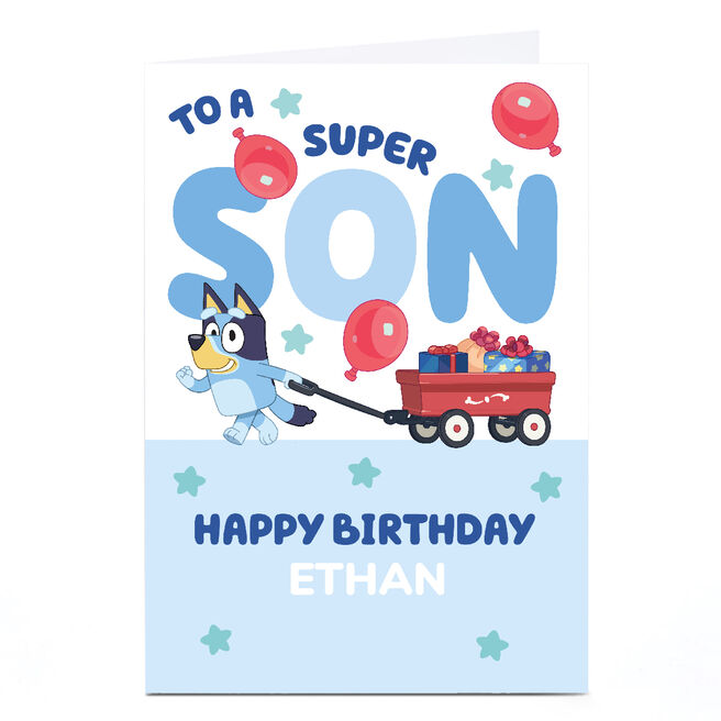 Personalised Bluey Birthday Card - Super Son