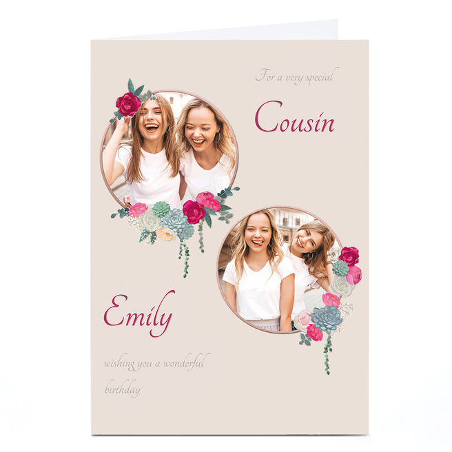 Photo Kerry Spurling Card - Cream Floral Frames