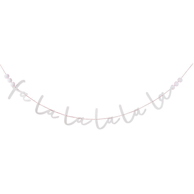 White Falala Glitter Acrylic Banner 2m