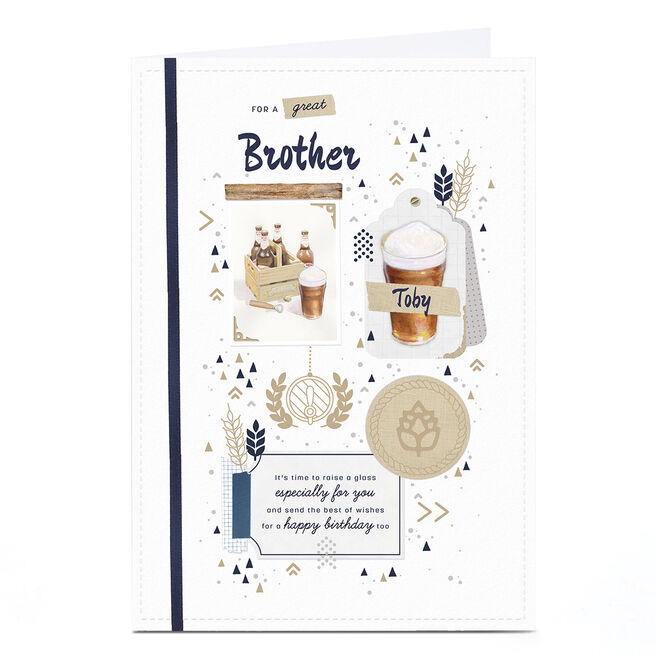 Personalised Birthday Card - Time To Raise A Glass