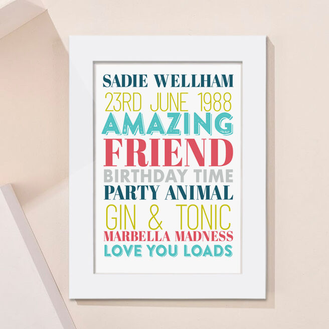 Personalised Birthday Time Portrait Print