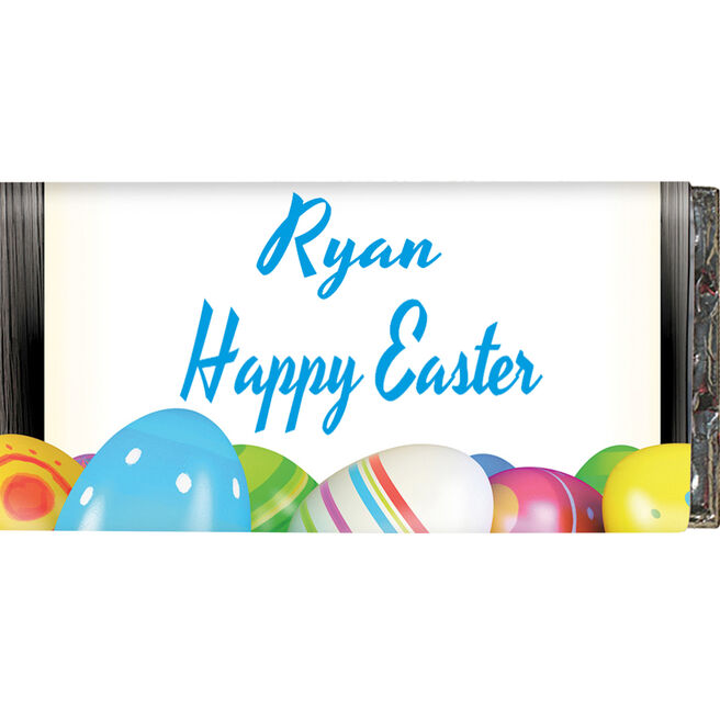 Personalised Chocolate Bar - Easter Eggs Blue