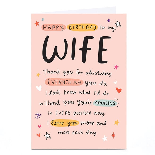 Birthday Card - Amazing In Every Possible Way, Wife 