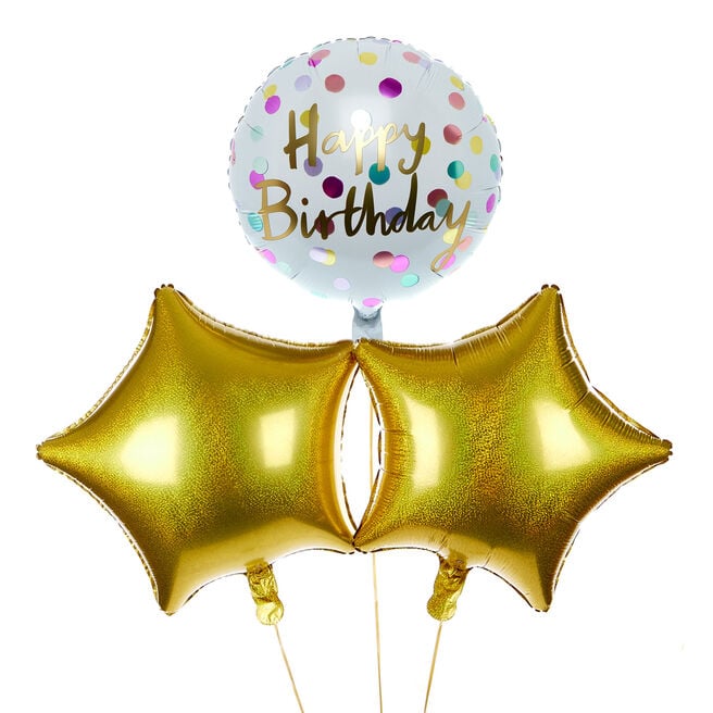 Polka Happy Birthday Balloon Bouquet - DELIVERED INFLATED!