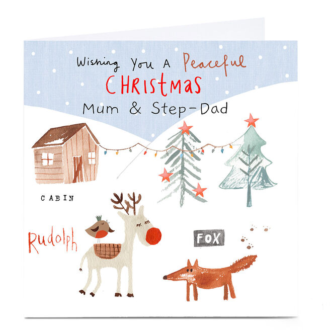 Personalised Lindsay Loves To Draw Christmas Card - Peaceful