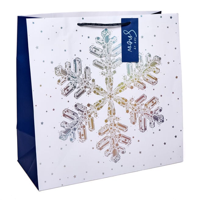 Frosted Snowflake Giant Square Christmas Gift Bag