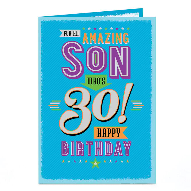 30th Birthday Card - Amazing Son Who's 30