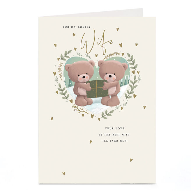 Hugs Christmas Card - Your Love Is The Best Gift, For My Lovely Wife