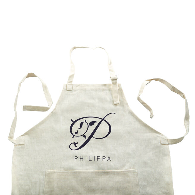 Personalised Apron - Floral Initial