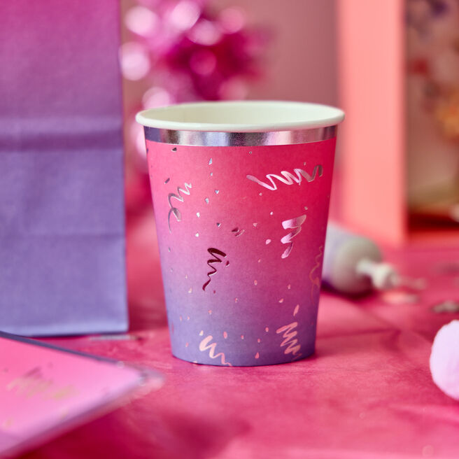 Pink Ombre Paper Cups - Pack of 10