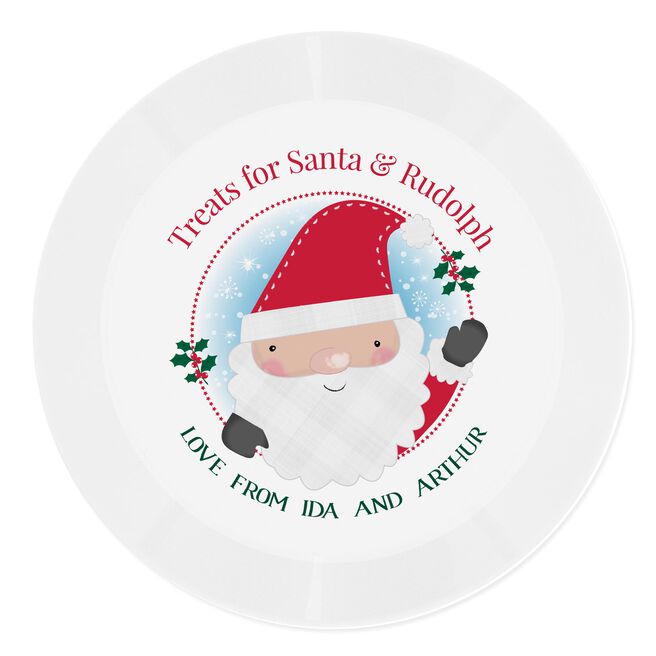 Personalised Santa Christmas Eve Mince Pie Plastic Plate,  Personalised Santa Christmas Eve Mince Pie Plastic Plate