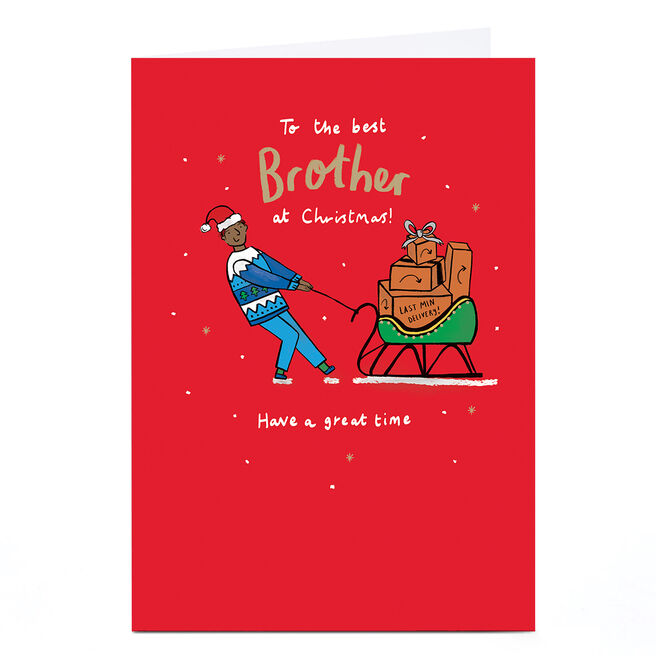 Christmas Card - Last Minute Shopping, Brother
