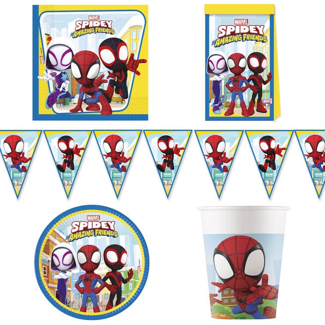 Spidey & His Amazing Friends Party Tableware & Decorations Bundle - 16 Guests