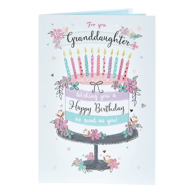 Birthday Card - Granddaughter As Sweet As You
