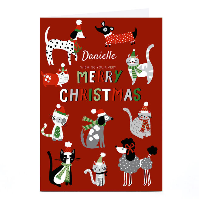 Personalised Kerry Spurling Christmas Card - Dogs & Cats