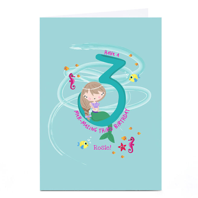 Personalised Rachel Griffin Birthday Card - 3, Mer-mazing Birthday 