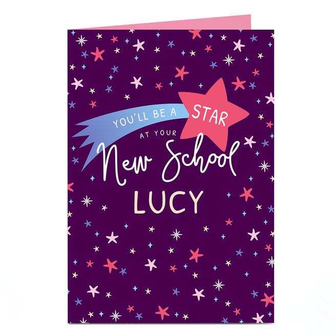Personalised Good Luck Card - Star New School