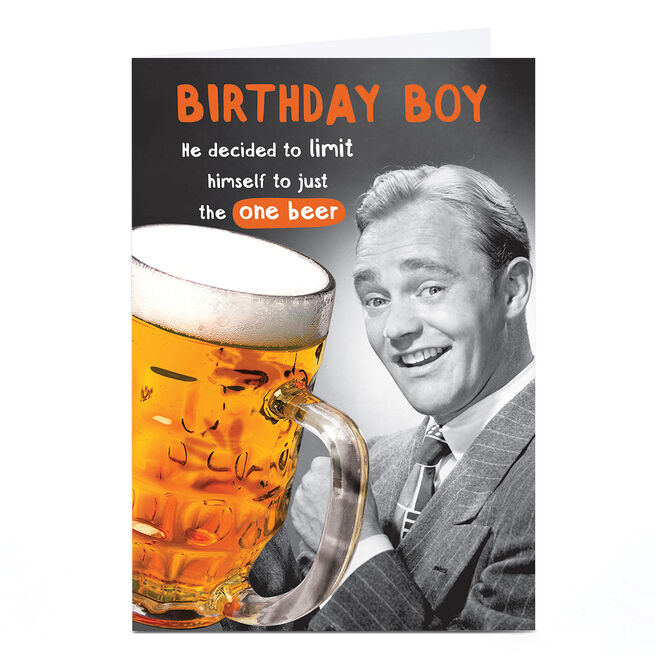 Personalised Birthday Card - Birthday Boy Huge Beer