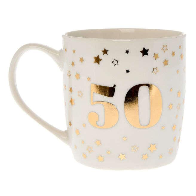 Blue & Gold 50th Birthday Mug In A Box