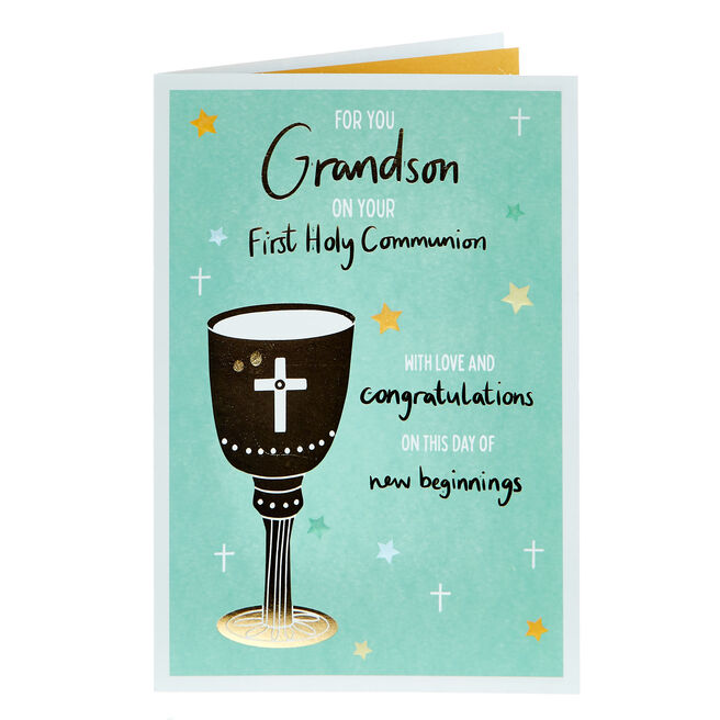 Communion Card - For You Grandson