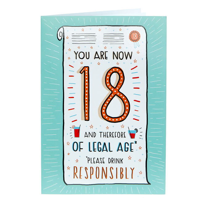 18th Birthday Card - Of Legal Age