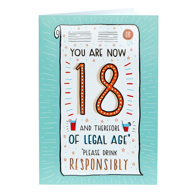18th Birthday Card - Of Legal Age