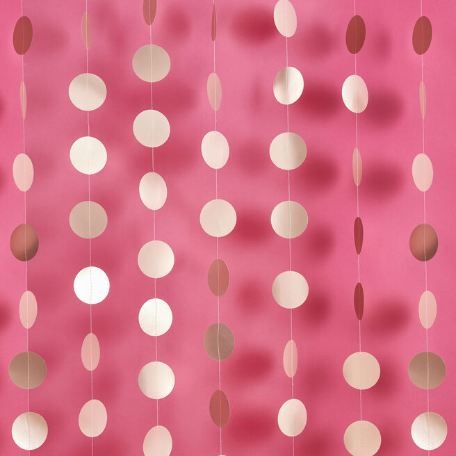 Metallic Rose Gold Circle Card Backdrop 20m