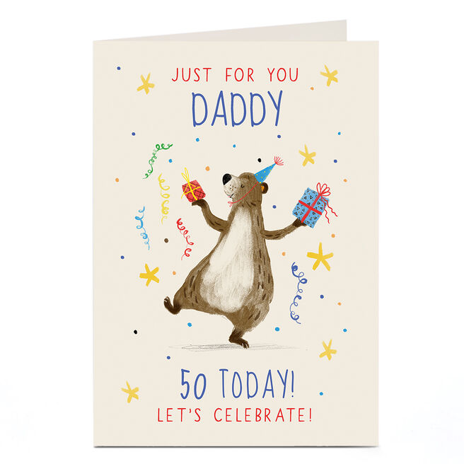 Personalised Birthday Card -  Daddy Let's Celebrate, Editable Age